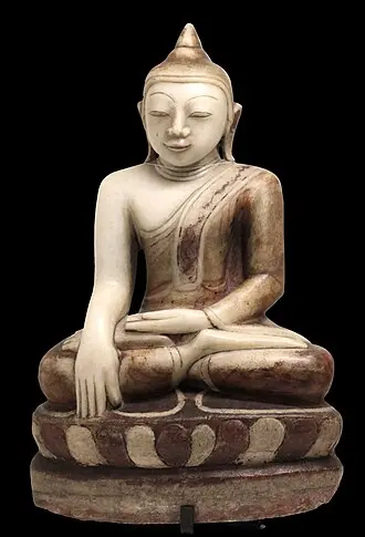 Bhūmisparśa mudra yapan aydınlanma anı Buda heykeli