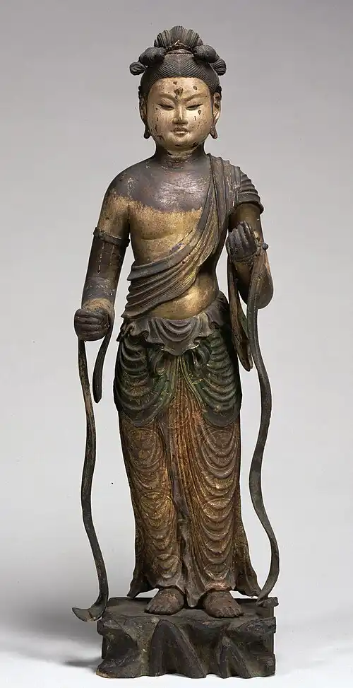 Kamakura dönemi Bodhisattva Monju (Manjushri) heykeli, Tokyo Ulusal Müzesi, Japonya