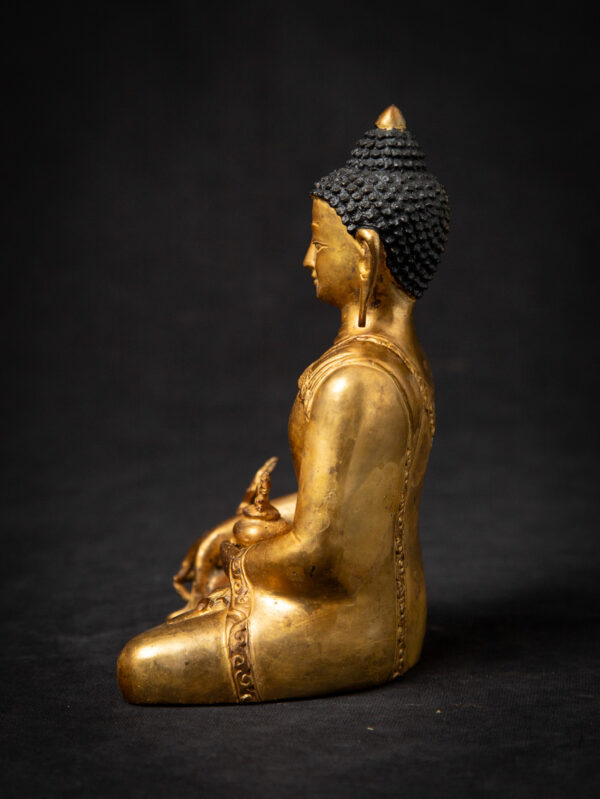 Eski Bronz Nepal Tıbbi Buda Heykeli - Görsel 10