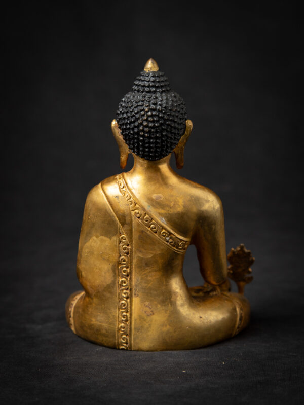 Eski Bronz Nepal Tıbbi Buda Heykeli - Görsel 9