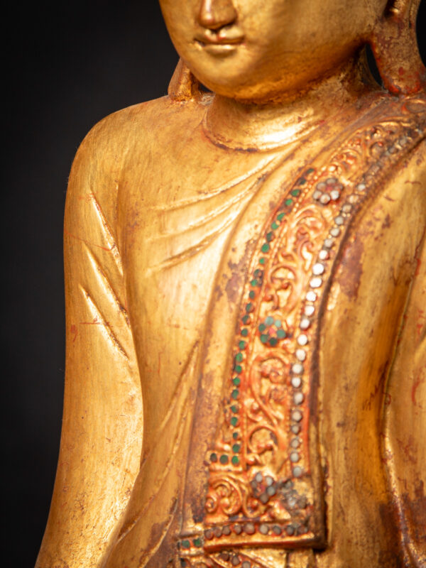 Antika Burma Mandalay Buda Heykeli - Görsel 12