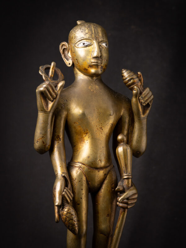 Özel Antik Bronz Vishnu heykeli - Görsel 18