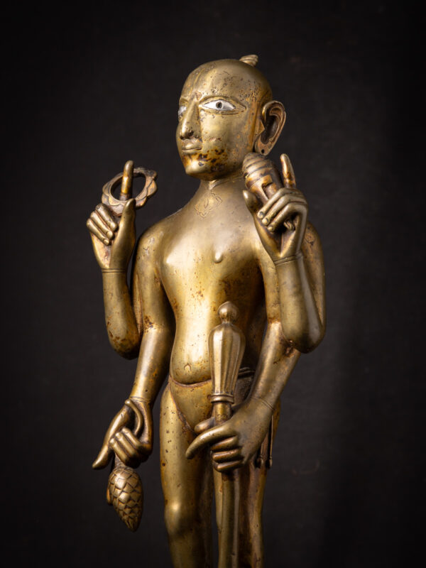 Özel Antik Bronz Vishnu heykeli - Görsel 20