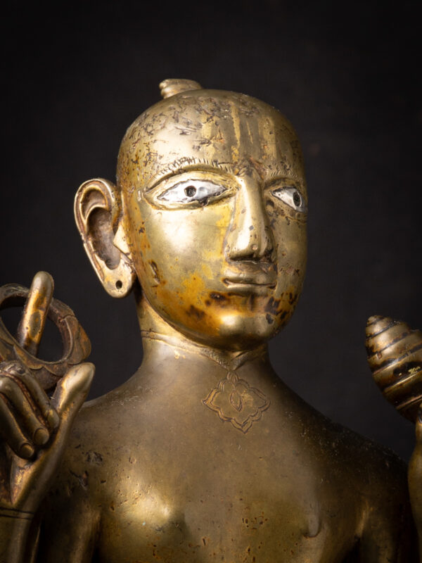 Özel Antik Bronz Vishnu heykeli - Görsel 2