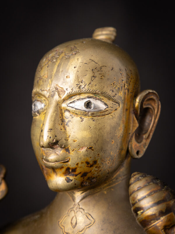 Özel Antik Bronz Vishnu heykeli - Görsel 4