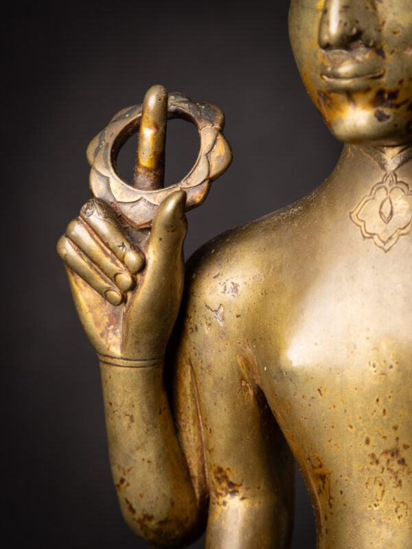 Özel Antik Bronz Vishnu heykeli - Görsel 6