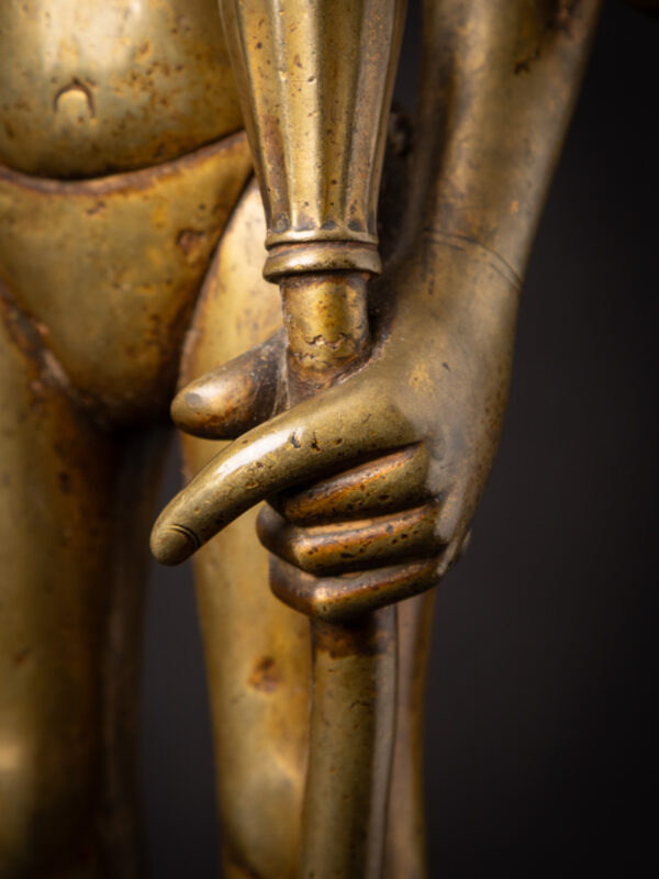 Özel Antik Bronz Vishnu heykeli - Görsel 8