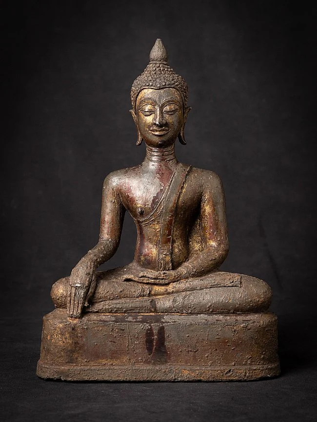 Dvaravati Buda heykelleri bronz, 16. yüzyıl, Bhumisparsha mudra, Tayland