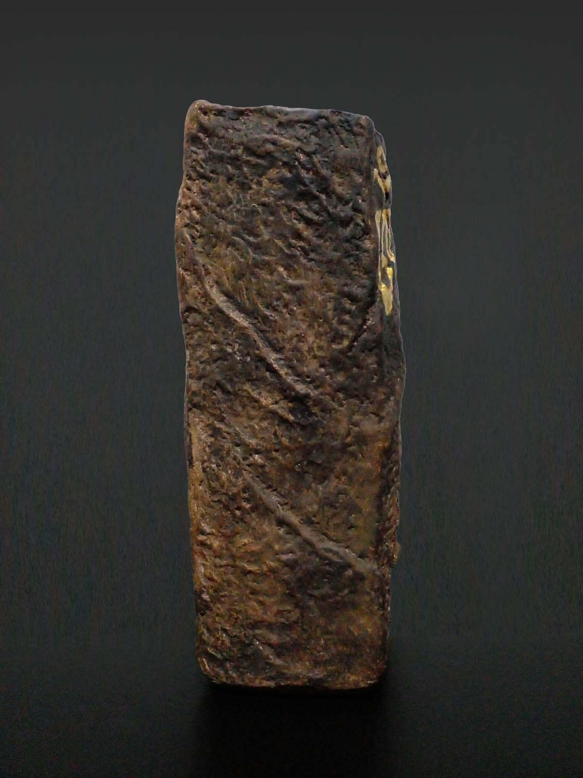 Om Mani Padme Hum Mantralı Buda mumluk, el boyama taş tozu dekoratif Buda heykeli, iki tealight mumluklu - Sol yandan görünüm